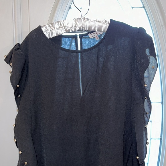 nwot TCEC Little Black Dress Silver Beads Flowy Womens Size S - Picture 3 of 7